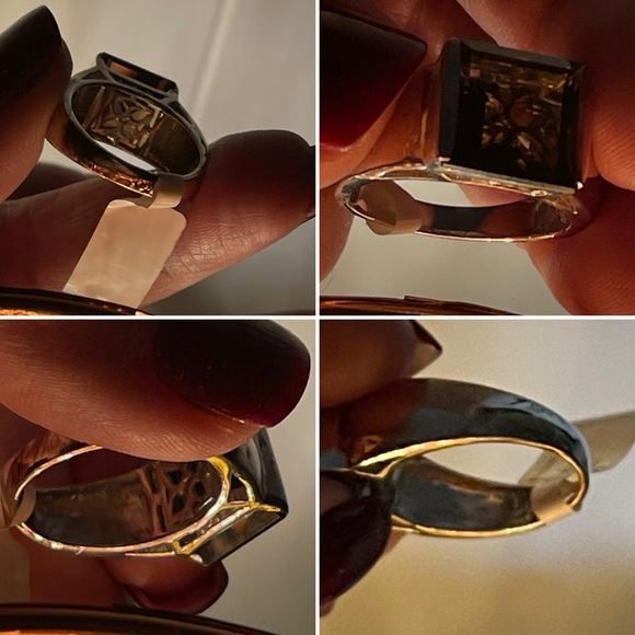 Marcel Drucker Topaz Ring Princess Cut Diamond Rhodium Sterling Silver W 8 NWT - Picture 12 of 17